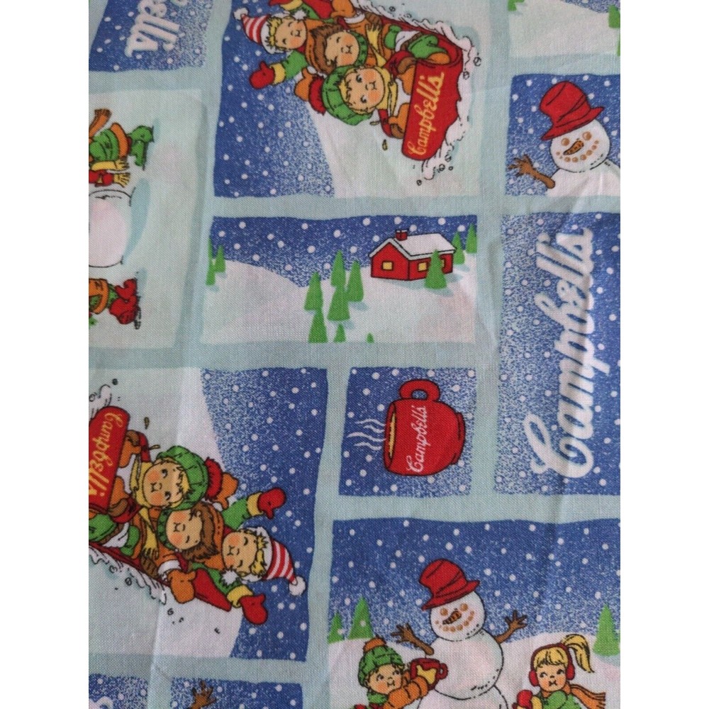 Campbells Soup Company 2002 Christmas Winter Scene Vintage Fabric by the Yard - Picture 3 of 7
